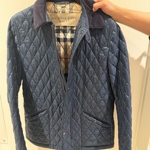 Burberry Blue Quilted Jacket - Men Small